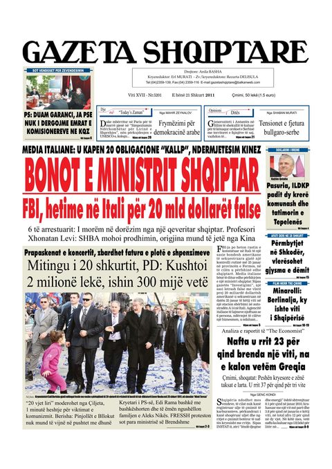 Gazeta Shqiptare 2011-02-21