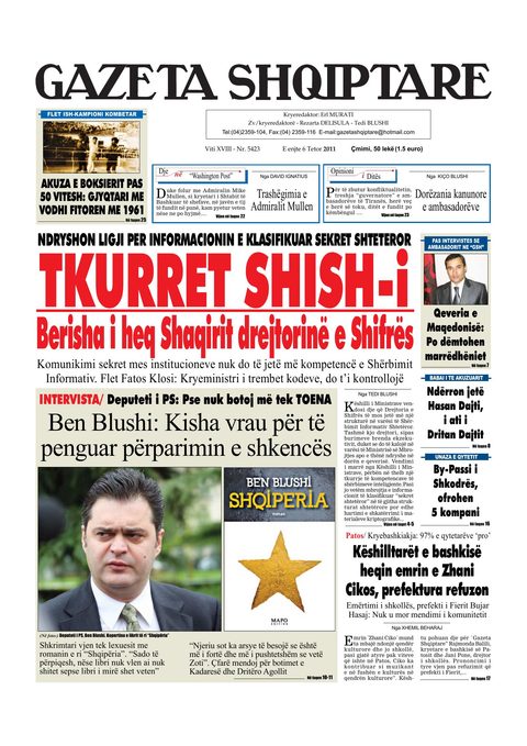 Gazeta Shqiptare 2011-10-06