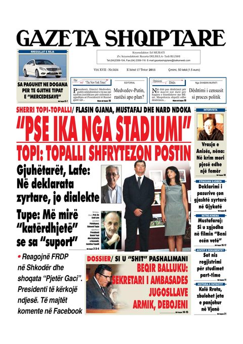 Gazeta Shqiptare 2011-10-17