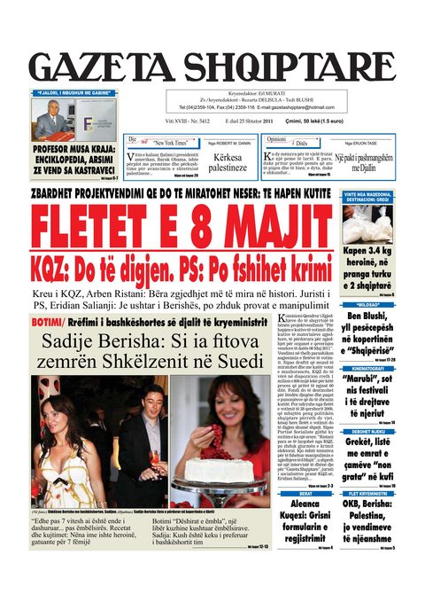 Gazeta Shqiptare 2011-09-25