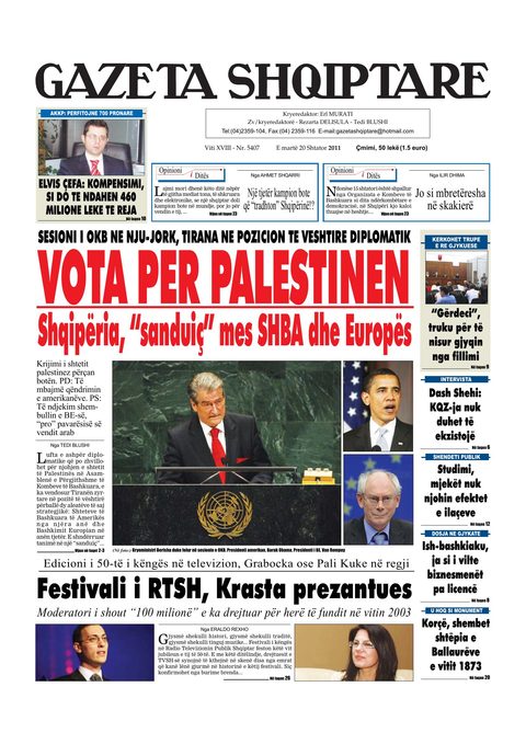 Gazeta Shqiptare 2011-09-20