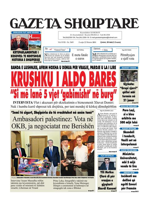 Gazeta Shqiptare 2011-09-22