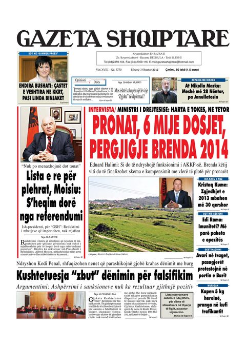 Gazeta Shqiptare 2012-09-03