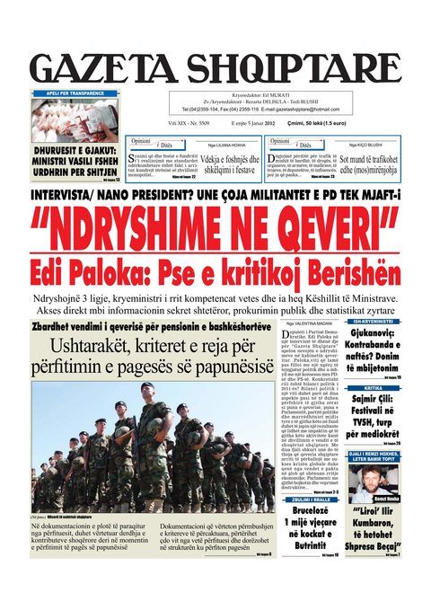 Gazeta Shqiptare 2012-01-05
