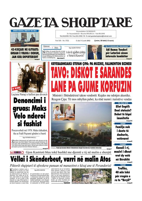 Gazeta Shqiptare 2012-08-05