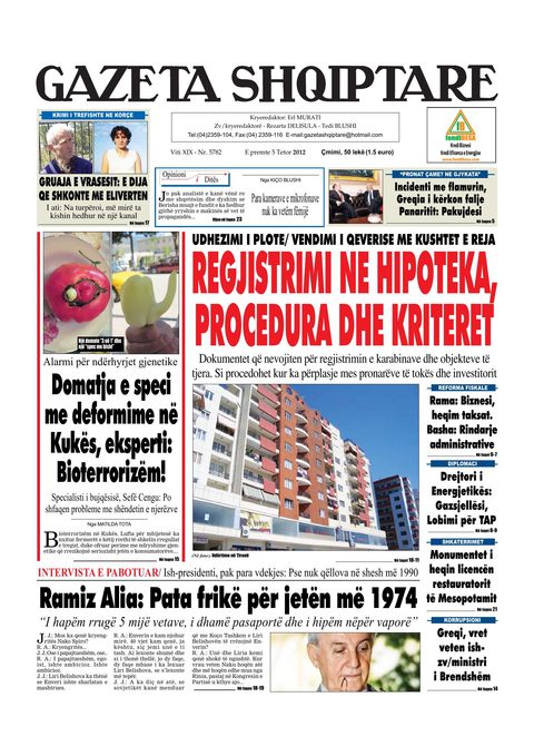 Gazeta Shqiptare 2012-10-05