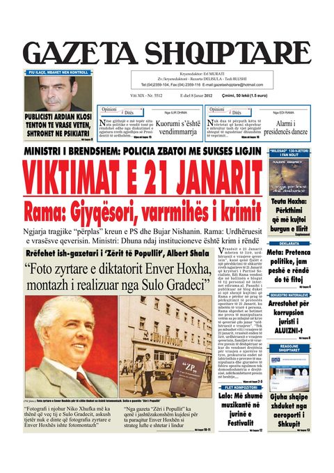 Gazeta Shqiptare 2012-01-08