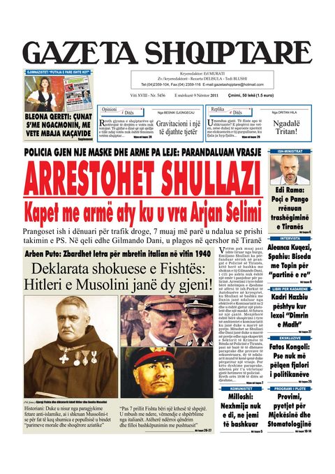 Gazeta Shqiptare 2012-11-09