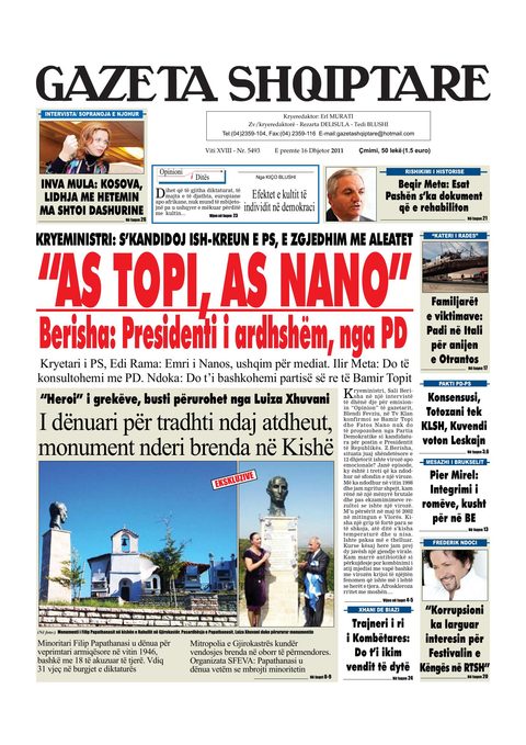 Gazeta Shqiptare 2012-12-16