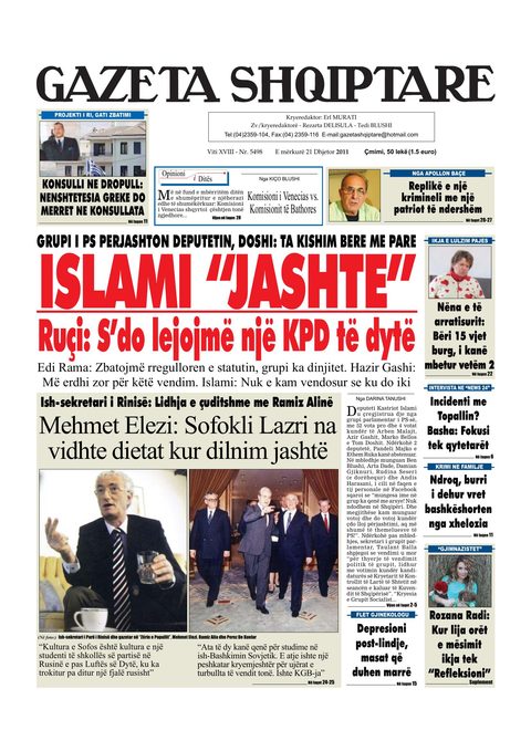 Gazeta Shqiptare 2012-12-21