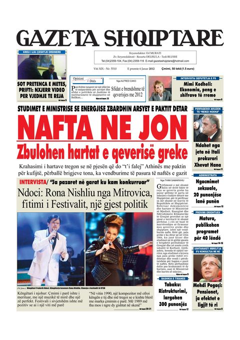 Gazeta Shqiptare 2012-01-06