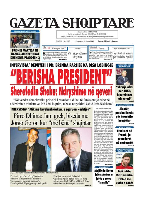 Gazeta Shqiptare 2012-01-11