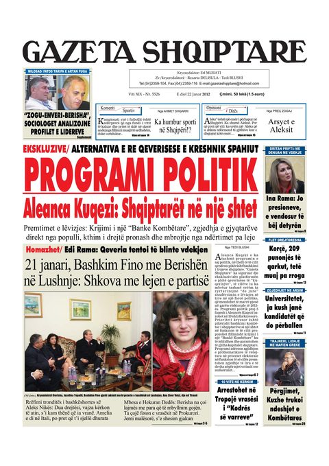 Gazeta Shqiptare 2012-01-22