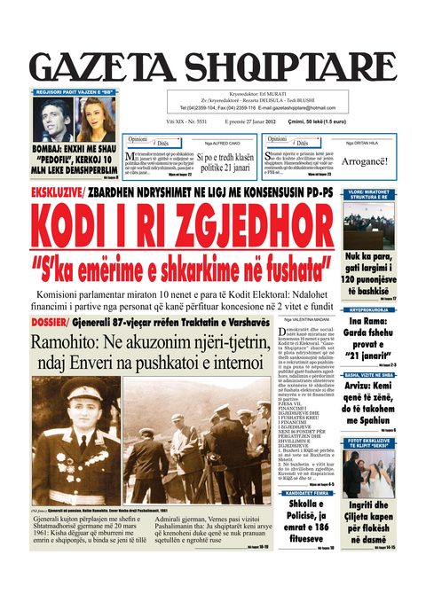 Gazeta Shqiptare 2012-01-27