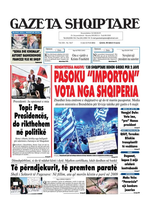Gazeta Shqiptare 2012-04-22