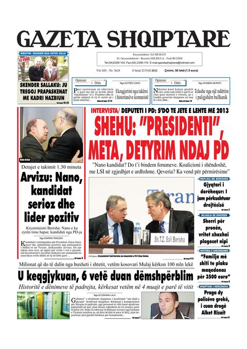 Gazeta Shqiptare 2012-04-23
