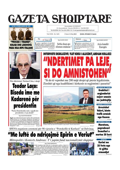 Gazeta Shqiptare 2012-05-14