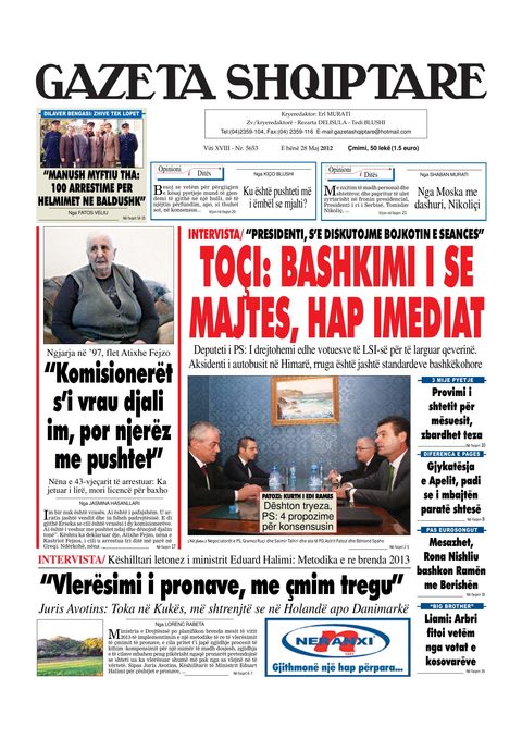 Gazeta Shqiptare 2012-05-28