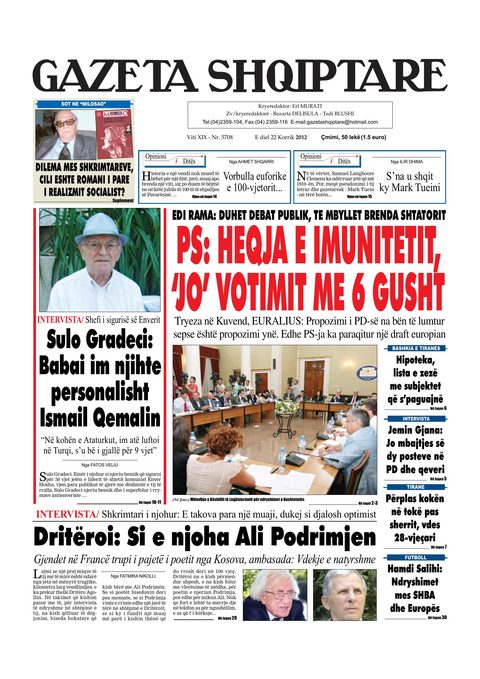 Gazeta Shqiptare 2012-07-22