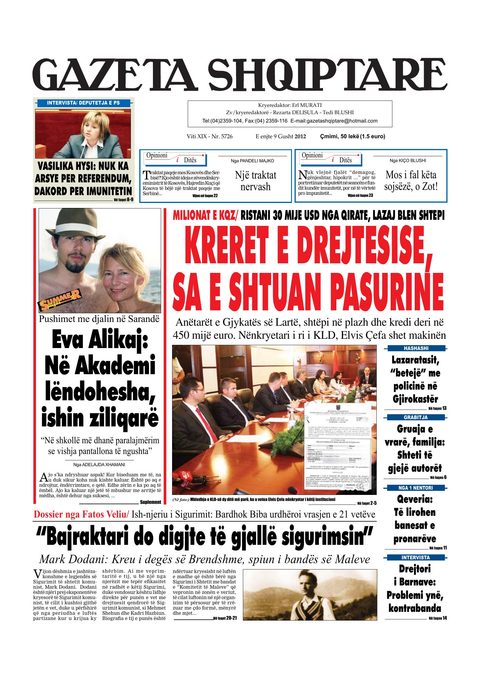 Gazeta Shqiptare 2012-08-09