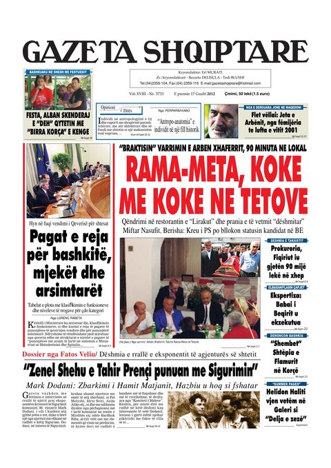 Gazeta Shqiptare 2012-08-17