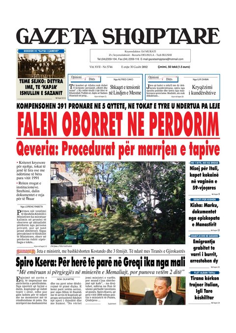 Gazeta Shqiptare 2012-08-30