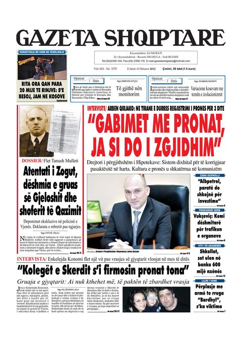 Gazeta Shqiptare 2012-09-10