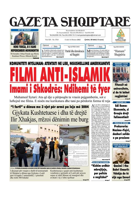 Gazeta Shqiptare 2012-09-16