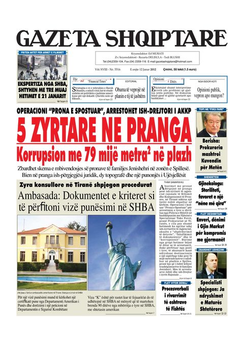 Gazeta Shqiptare 2012-01-12