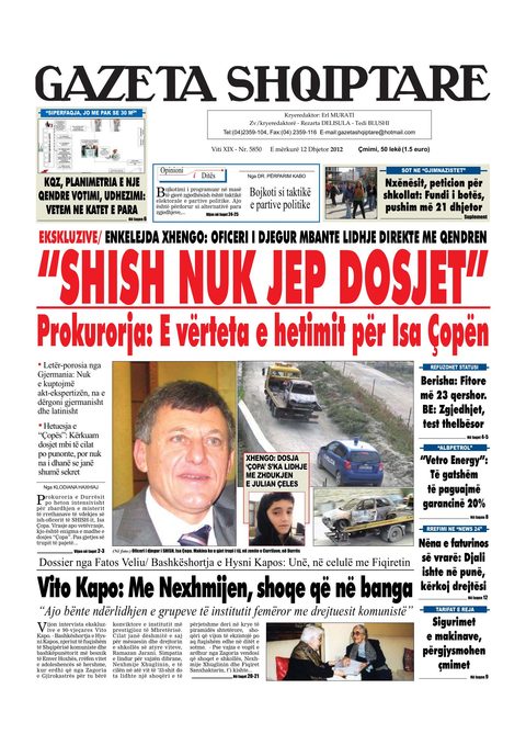 Gazeta Shqiptare 2012-12-12