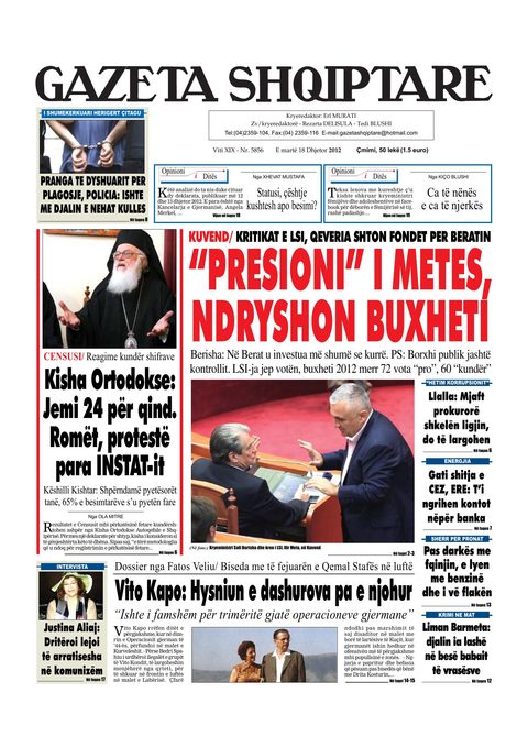 Gazeta Shqiptare 2012-12-18