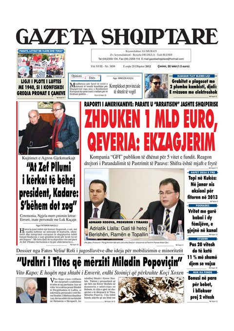 Gazeta Shqiptare 2012-12-20