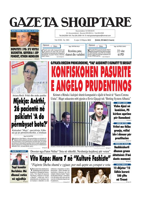 Gazeta Shqiptare 2012-12-13