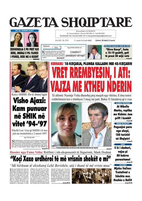 Gazeta Shqiptare 2012-08-14