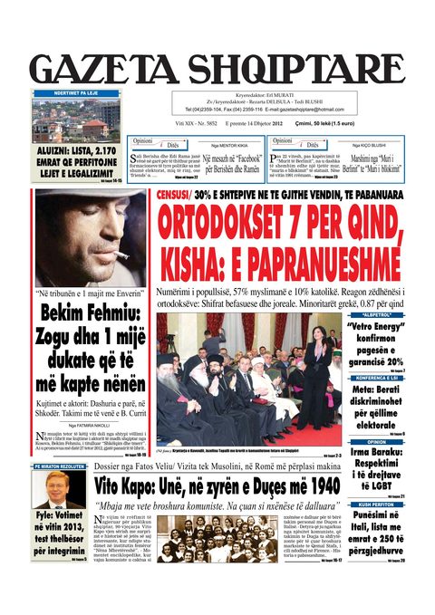 Gazeta Shqiptare 2012-12-14