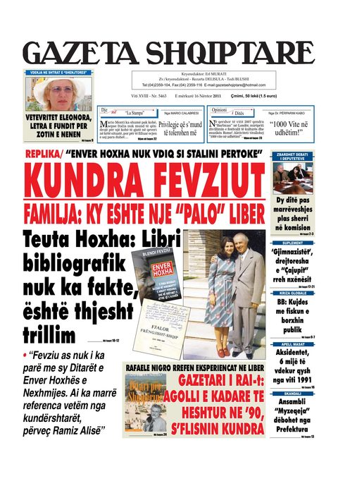 Gazeta Shqiptare 2012-11-16
