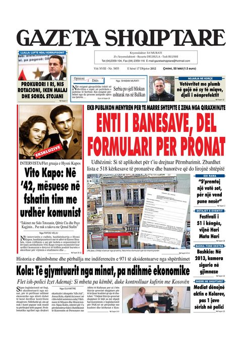 Gazeta Shqiptare 2012-12-17