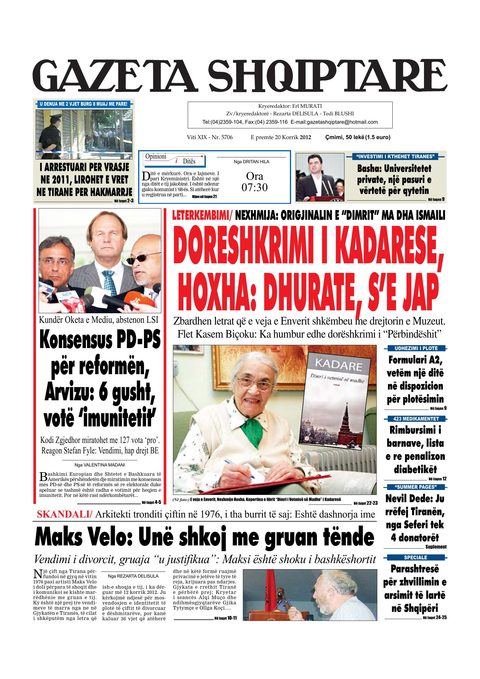 Gazeta Shqiptare 2012-07-20