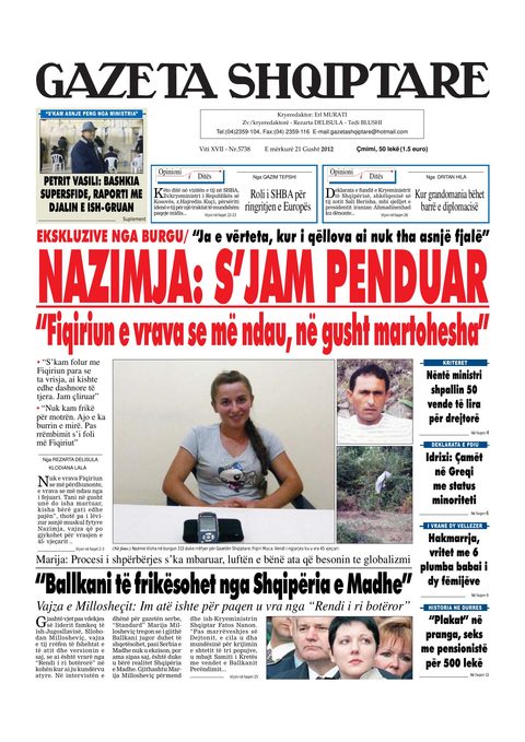 Gazeta Shqiptare 2012-08-21