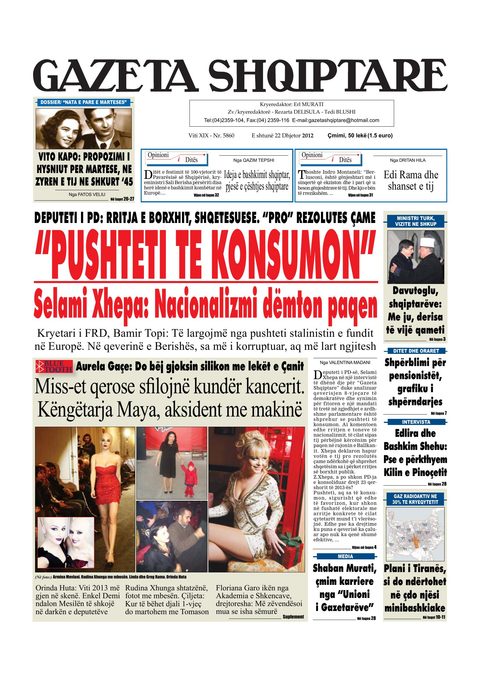 Gazeta Shqiptare 2012-12-22