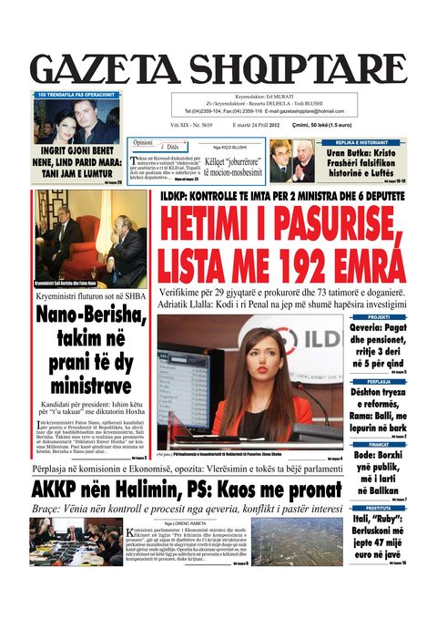 Gazeta Shqiptare 2012-04-24