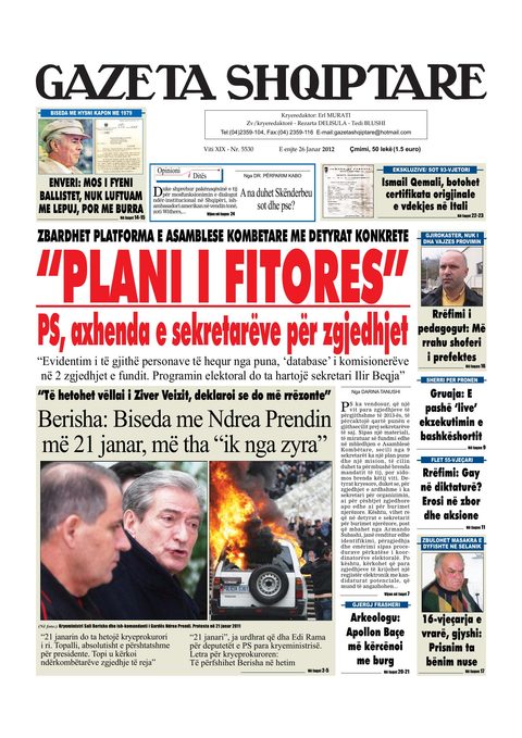 Gazeta Shqiptare 2012-01-26
