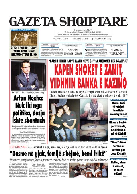 Gazeta Shqiptare 2012-08-27