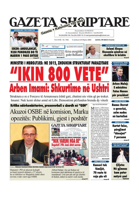 Gazeta Shqiptare 2012-12-28