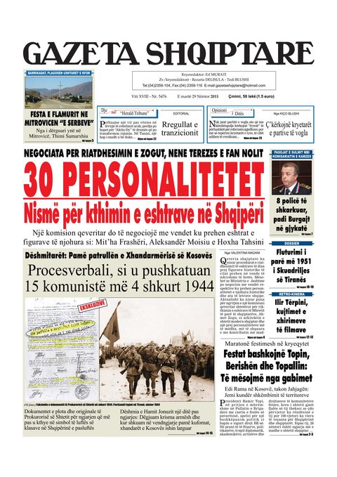 Gazeta Shqiptare 2012-11-29
