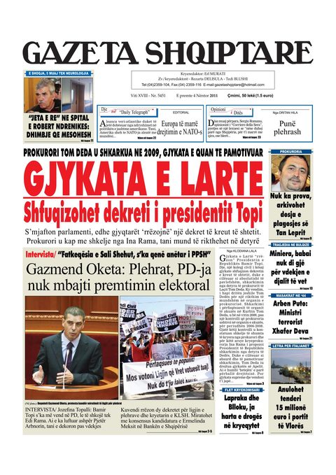 Gazeta Shqiptare 2012-11-04