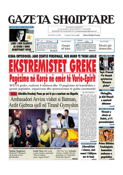 Gazeta Shqiptare 2012-11-05