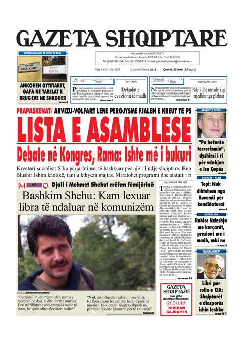 Gazeta Shqiptare 2012-11-06