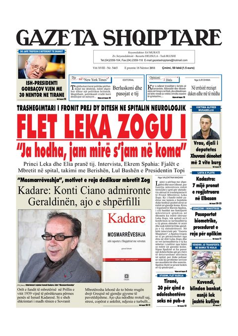 Gazeta Shqiptare 2012-11-18