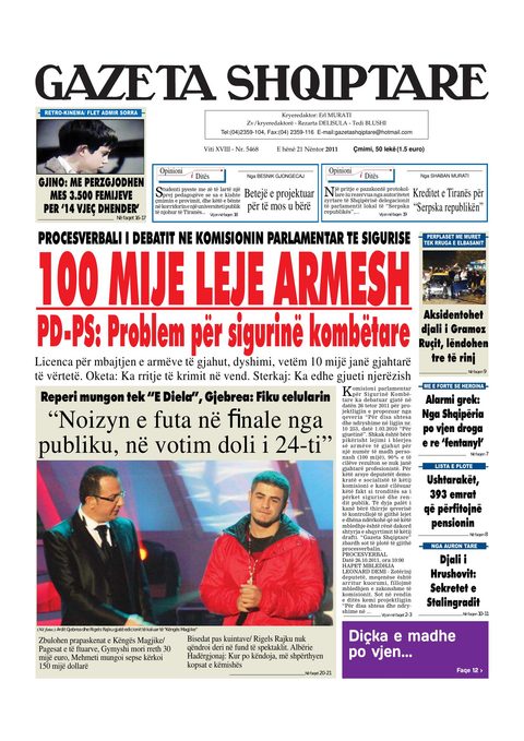 Gazeta Shqiptare 2012-11-21